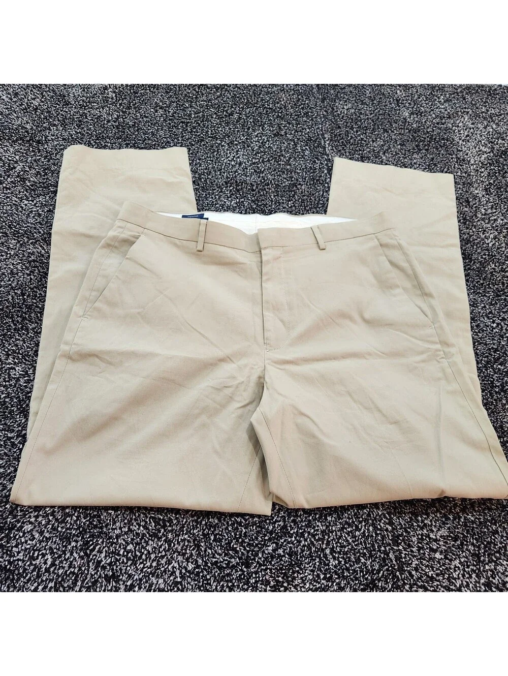 J.Crew Thompson Mens 34x32 Beige Khaki Chinos Cotton Blend Stretch Dress Pants